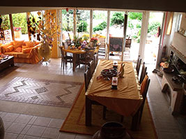 The dining area